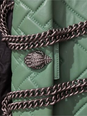 Kurt Geiger Mint Green Quilted Shoulder Bag with Crystal Clasp (LikeNew)